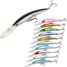Resim 1 adet Premium Minnow Balıkçılık Yemi - TPE Malzeme, Gerçekçi Balık Tasarımı ve Üçlü Kanca, Çeşitli Renkler - Tatlısu ve Tuzlu Su Balıkçılığı için Mükemmel 