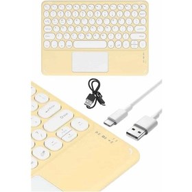Resim Android Ve İos Uyumlu Bluetooth Klavye Touchpad Slim Kablosuz Wifi Q Klavye 