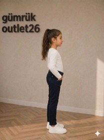 Resim Kız Çocuk Gabardin Pantolon Lacivert 