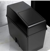 Resim Chuangyinshop Siyah Dayanıklı Abs Araç Çöp Kutusu Kapaklı Basmalı Saklama Çözümü Şemsiye Tutucu Tasarım 