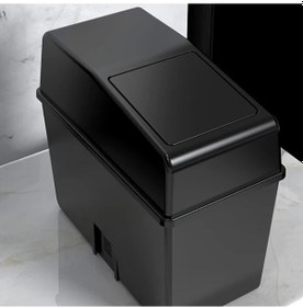 Resim Chuangyinshop Siyah Dayanıklı Abs Araç Çöp Kutusu Kapaklı Basmalı Saklama Çözümü Şemsiye Tutucu Tasarım 