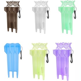 Resim Anahtarlık ile Dayanıklı Plastik Dart Kutusu - Şeffaf, 7mm'ye Kadar Yumuşak Uçlar & Oklar İçin Uygun - Hafif & Taşınabilir Dart Aksesuarı 
