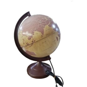 Resim Küre Işıklı Antik Desenli Dünya Haritası Kahverengi - 26 Cm Kahverengi 