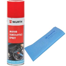 Resim Würth Motor Temizleyici Sprey 500 ml + Güderi Bez Mavi 130 gr 