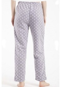 Resim Lüx Polar Cepli Kışlık Kadın Pijama Altı Tek Alt Ra1 Gri 