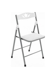Resim Katlanır Masa ve 2 Adet Sandalye Seti Beyaz 50 x 80 -1130 