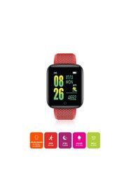 Resim Polosmart PBS153 Titreşimli Adım Sayar Müzik Kontrol Spor Mod Bluetooth Akıllı Saat Kırmızı 