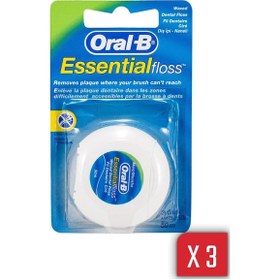 Resim Oral-B Essential Floss Naneli ve Mumlu Diş İpi 50 M x 3 Adet 