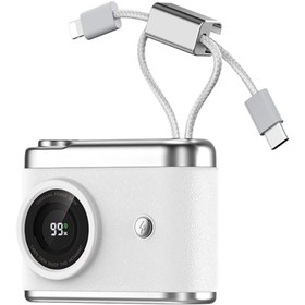 Resim Recci RPB-P66 PD 20W Hızlı Şarj Özellikli Type-C & lightning Kablolu Powerbank 22.5W 10.000mAh Beyaz Beyaz 