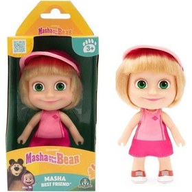 Resim Giochi Preziosi Masha & Koca Ayı 12 Cm Bebek S3 Mha37000 Açık Pembe - Kolsuz 