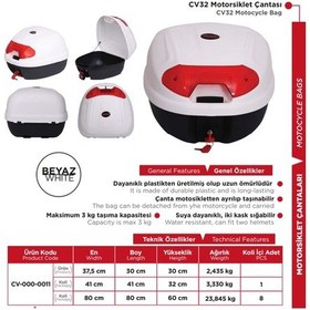 Resim CV 32 MOTORSİKLET ÇANTASI BEYAZ (ARWİC) 