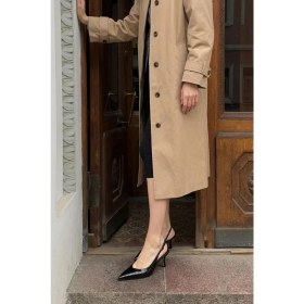 Resim Marjin Kadın Stiletto Sivri Burun Croco Arkası Açık Atkılı Topuklu Ayakkabı Andis 