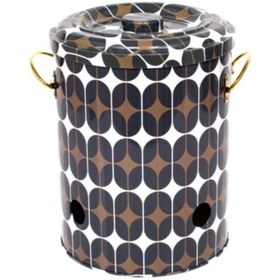 Resim Evle Soğanlık/Patateslik Ø175x225mm, 5 lt, Marble Black - Plaid(Ekose) 