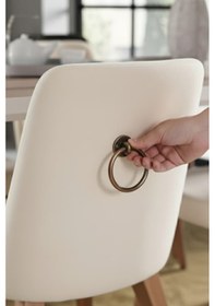 Resim 5 Adet Halka Sarkaç Kulp Seti - Üstten Vidalı Sandalye Arkası Ve Mobilya Kulbu - 60 Mm Antik Sarı Antik Sarı 