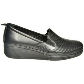 Resim Fox Shoes U555024303 Siyah Hakiki Deri Comfort Ortopedik Taban Kadın Ayakkabı Siyah-hakiki Deri Siyah 