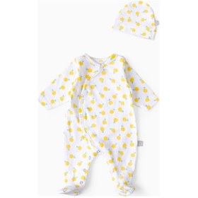 Resim Boumini Bebek Patikli Tulum Şapka Set Sarı Limonlar Sarı 