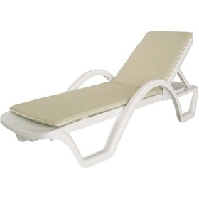 Resim Şezlong Minderi 185 55 5 Cm Krem Su Geçirmez İmpertex Kumaş 