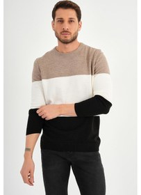 Resim Alexandergardı Renk Bloklu Bisiklet Yaka Bej 