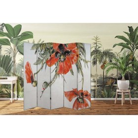 Resim dbsanat Çiçek Temalı Özel Tasarım Paravan Room Divider 180 x 200 cm 