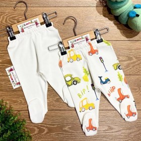 Resim Renkli Puset 2'li Penye Bebek Pijama Takım Araba 