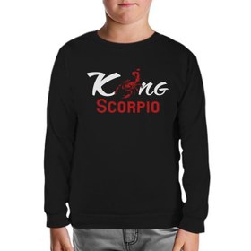 Resim Burç - Scorpio King Siyah Çocuk Sweatshirt 