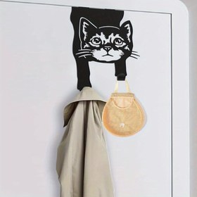 Resim 1 adet Dökme Demir Kedi Kapı Askısı, Hiçbir Alet Gerekmez, Kompakt Tasarım, Pas Geçirmez Siyah Kaplama, Ev Ofis Depolama, Giysiler, Şallar, Günlük Eşyalar Askısı, Kedi Severler İçin Hediye, Paskalya, Sevgililer Günü, Doğum Günü, Ev Açılışı 