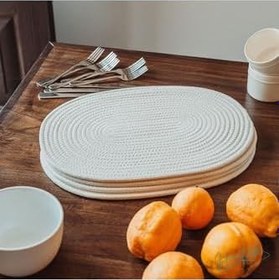 Resim Jüt, Hasır, Amerikan Servis Oval Supla, Masa Düzenleyicisi, Servis Takımı, Hediyeli BEYAZ 