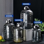 Resim 1L/1.6L/2.5L/3.8L Büyük Kapasiteli Fitness Su Şişesi - Renkli Çizgilerle Enerji Artırıcı Tasarım, Dayanıklı Gıda Sınıfı Plastik, Spor Salonu, Okul, Seyahat ve Açık Hava Aktiviteleri için Taşınabilir, Spor Salonu Hidrasyon Ekipmanı, Şık Su Şişesi, Fonksiyonel İçecek Ekipmanı 
