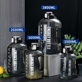 Resim 1L/1.6L/2.5L/3.8L Büyük Kapasiteli Fitness Su Şişesi - Renkli Çizgilerle Enerji Artırıcı Tasarım, Dayanıklı Gıda Sınıfı Plastik, Spor Salonu, Okul, Seyahat ve Açık Hava Aktiviteleri için Taşınabilir, Spor Salonu Hidrasyon Ekipmanı, Şık Su Şişesi, Fonksiyonel İçecek Ekipmanı 