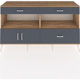Resim Hyperion Konsol 2 Raflı 3 Çekmeceli 2 Kapaklı 176x44x99 Çam-antra Çam-antrasit 