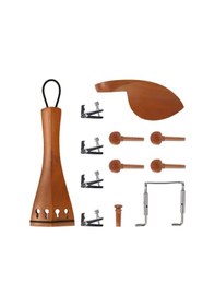 Resim Midex Vca Pack-2 Set Keman İçin Kahve Şimşir Ağacı Aksesuar Seti Çenelik Kuyruk Burgu Fix Kuyruk Pimi 