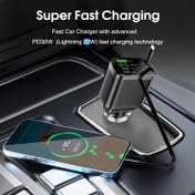 Resim Süper Hızlı Şarj PD30W Araba Şarj Cihazı İleri Elektrik Teknolojisi ile - Çift USB Tip-C Esnek Kablolar, Taşınabilir ve Seyahat Dostu, 36V veya Daha Az, Araba Şarj İstasyonu | Modern Şarj İstasyonu | Kompakt Şarj Cihazı 