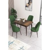 Resim Canisa Concept Nil Serisi 70 x 110 cm Sabit Barok Ahşap Desen Mutfak Masa Takımı+4 Adet Sandalye 