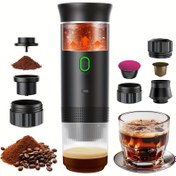 Resim Taşınabilir Espresso Makinesi USB Type-C Şarj ile - Kendi Isıtma, Sıcak ve Soğuk Çay, Kahve Tozu ve Kapsüller ile Uyumlu, RV, Yürüyüş ve Ofis Kullanımı için İdeal, Ofis Kahve Makinesi | Modern Kahve Makinesi | Dayanıklı Kahve Kapsülleri, Kahve Makinesi 