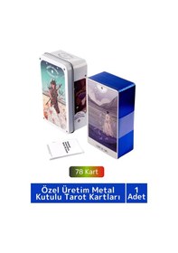 Resim Özel Üretim Metal Kutulu Beyaz Numen Tarot Kartı 78 Adet 