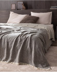 Resim Madame Coco Alpagny Çift Kişilik Battaniye - Gri Gri 