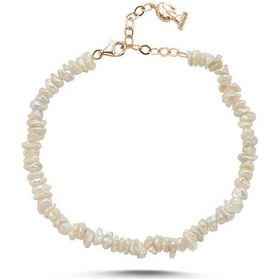 Resim 5,5 Mm Bahreyn İnci Bileklik 21 Cm / Rose Gümüş 