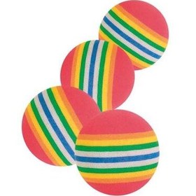 Resim Trixie Kedi Oyuncağı Gökkuşağı Renkli Top 4 cm / 4 Adet 