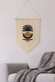 Resim Oturma Odası Duvar Dekoru, Pinterest Oda Dekoru, Boho Kanvas Flama Askılı Duvar Örtüsü NO:467 - Renkli - 12 / 21 x 30 