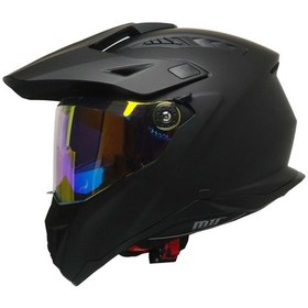 Resim Motosiklet Cross Kask Güneş Vizörlü Enduro Full Face Touring Motorcu Kaskı Raven Çok Renkli 