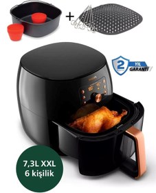 Resim Philips Pişirme ve Izgara Ustası Hd9867 Super SET Premium XXL 7,3 Litre Airfryer & Fritöz 