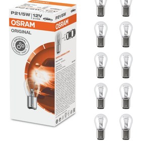 Resim Osram 7528 P21\u002F5W 1016 Stop Ampul 12V 21\u002F5W Çift Duy Şaşı Tırnak 10 ADET 