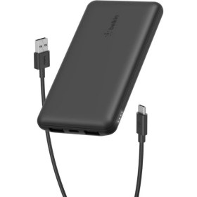 Resim Belkin USB-C Taşınabilir Powerbank, 10000 mAh, 1 USB C Bağlantı Noktası ve 15W'a kadar 2 USB A Bağlantı Noktası, iPhone 14 Pro/14 Pro Max/13, AirPods, iPad, Galaxy S21/Ultra Uyumlu - Siyah Teşhir 