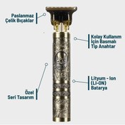 Resim Nikadu Premium T Bıçak Traş Makinesi Kuaför Berber Makinası Çizim Epilasyon Öncesi Sıfır Kesim 