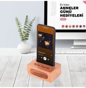 Resim Isme Özel Ses Yükseltici Ahşap Telefon Standı 