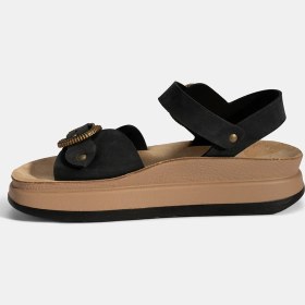 Resim Desa Kadın Siyah Dolgu Topuklu Nubuk Deri Sandalet 