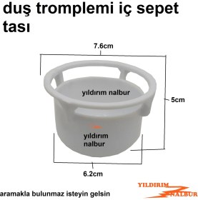 Resim Yıldırım Nalbur 3 Adet Lüks Duş Teknesi Sifon Sepet Büyük Boy Küvet Sifonu Tası Plastik 