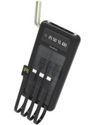 Resim nextbuy ACL PW-59 10000MAH Güneş Enerjili Taşınabilir Powerbank Dahili Kablolu, LED Fenerli, LCD ekran Siyah 