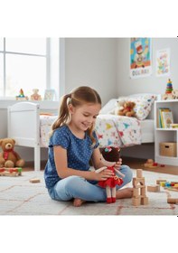 Resim Kız Çocuklar İçin Kırmızı Elbiseli Tığ İşi Amigurumi Oyuncak Kırmızı 