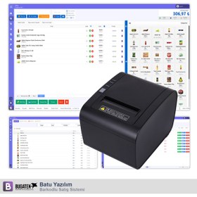 Resim Bugatek Batu Yazılım Barkodlu Satış Sistemi + Termal Barkod Yazıcı (V2 - Yıllık Lisans) 